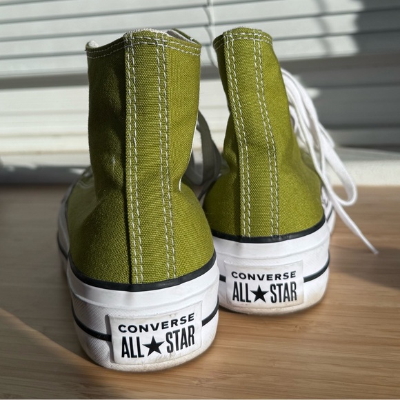 Olive Green Converse All Star High-Top Sneakers - Picture 6 of 9
